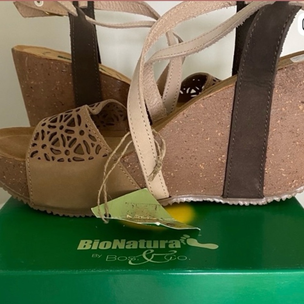 BioNatura Tessa Tortora Wedge Sandals - Size 41EU /10M US - Picture 11 of 11